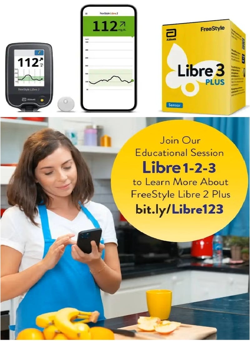 Abbott Freestyle Libre 3 Plus Flash Glucose Monitoring System Sensor Kit - Latest Sensor Technology the World’s Smallest Sensor - Easy to Use 15-Day ( 3-Pack ) - Image 5